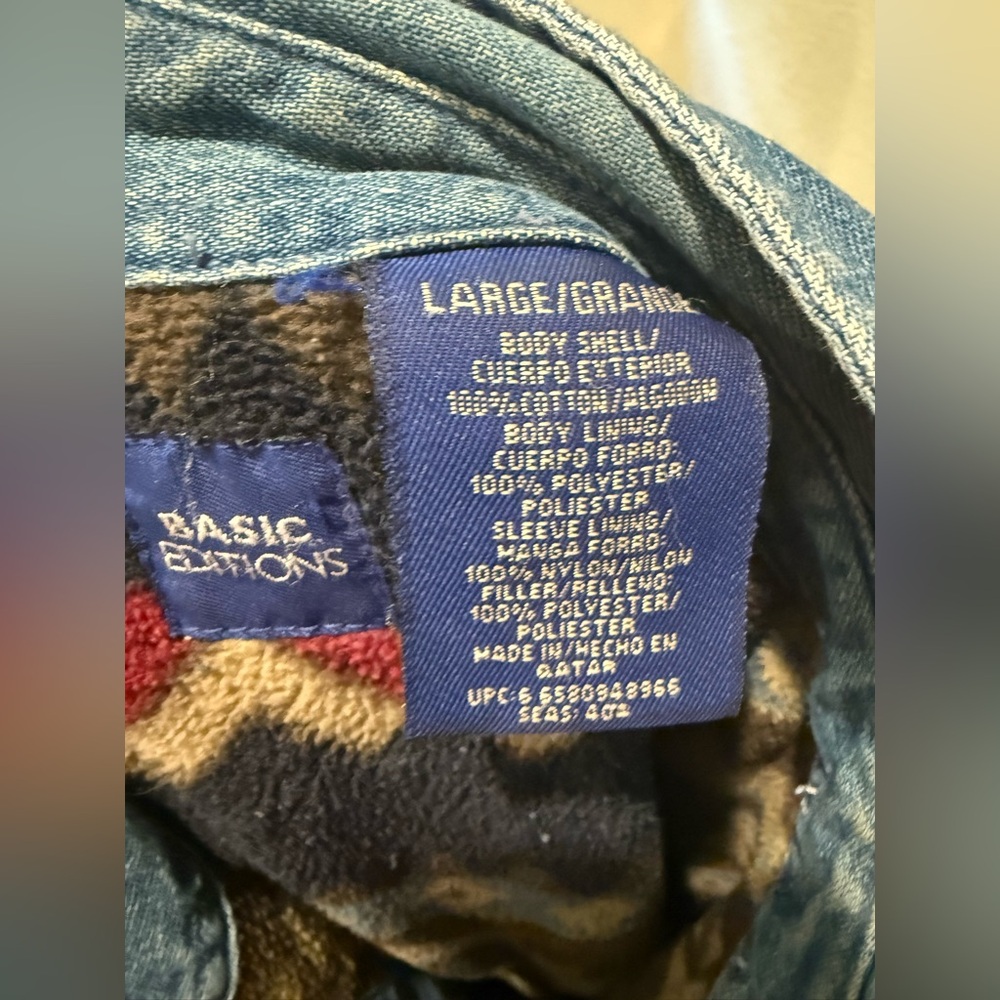 Basic Editions Blue Denim Jacket with Patterned Lining - Picture 3 of 6